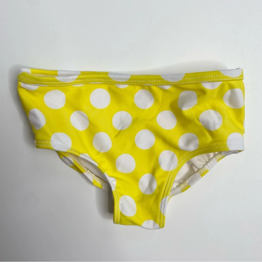 Baby Girl's Carter's Yellow Polka Dot Ruffle 2-Piece Tankini Swimsuit 12 Months